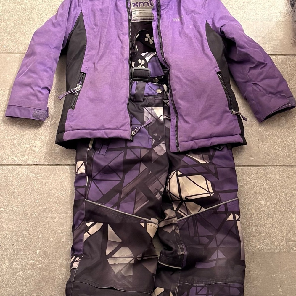 Stylish Purple and Black Kids Winter Suit